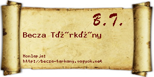 Becza Tárkány névjegykártya